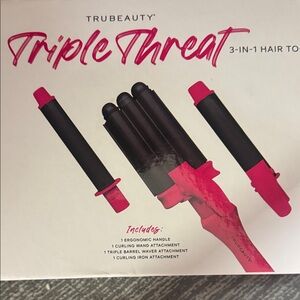 Triple Threat 3-in-1 Hair Tool - Black and Pink
